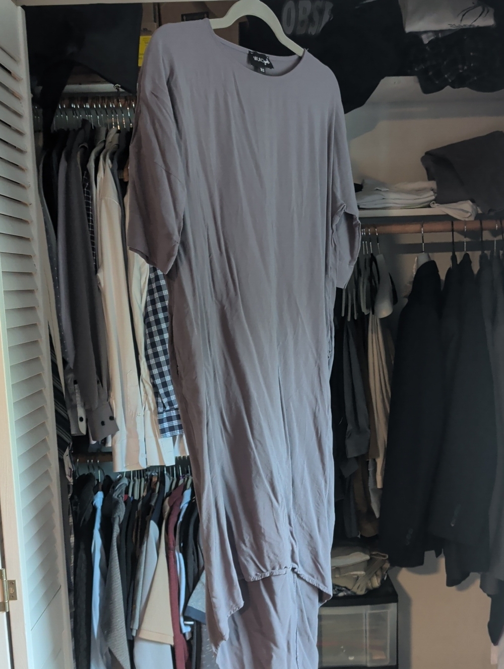 Relaxed Midi T-Shirt Dress in charcoal